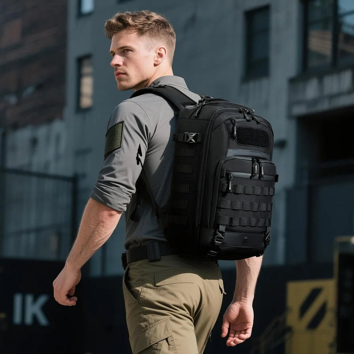 OZUKO 9902 Waterproof Tactical Backpack 32L Large Capacity Outdoor Hiking Shoulder Bag for Travel Camping - Black - 4