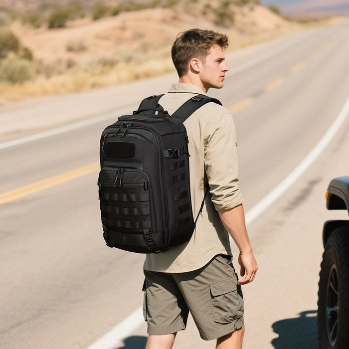 OZUKO 9902 Waterproof Tactical Backpack 32L Large Capacity Outdoor Hiking Shoulder Bag for Travel Camping - Black - 5