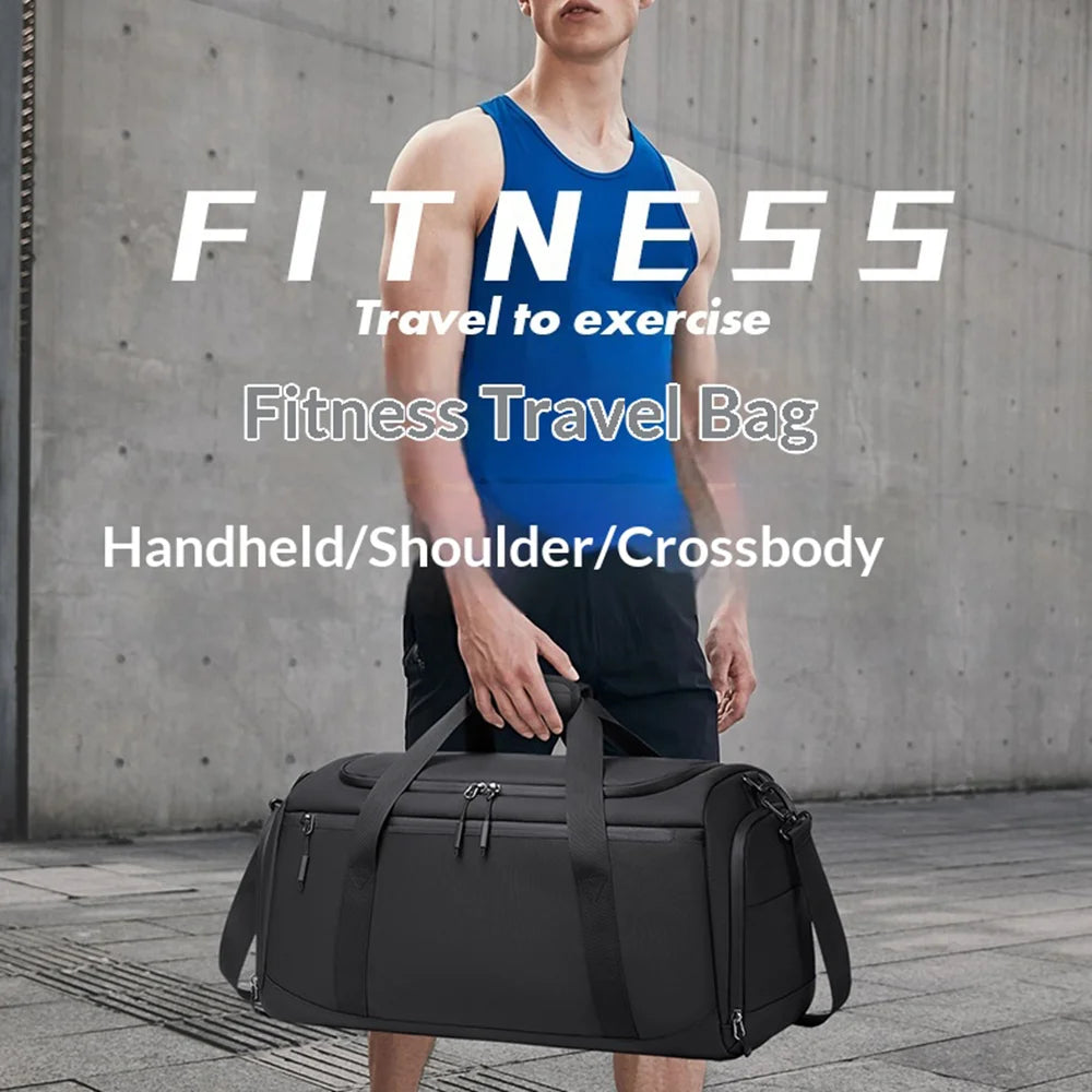 POSO PS-512 41L Sports Gym Bag Dry Wet Separation Travel Duffle Bag with 15.6 Laptop Compartment for Fitness Outdoor - Black - 3