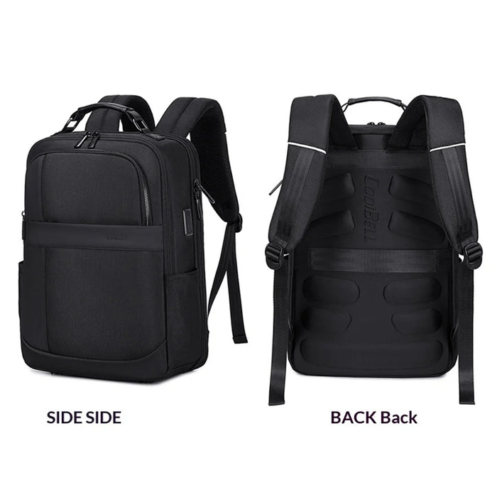 COOLBELL CB-8321 Waterproof Men Business Backpack for 15.6 Inch Laptop Shoulder Bag with USB+Type-C External Charging Ports - Black - 3