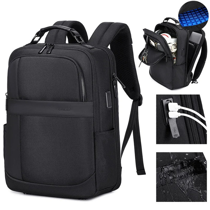 COOLBELL CB-8321 Waterproof Men Business Backpack for 15.6 Inch Laptop Shoulder Bag with USB+Type-C External Charging Ports - Black - 4
