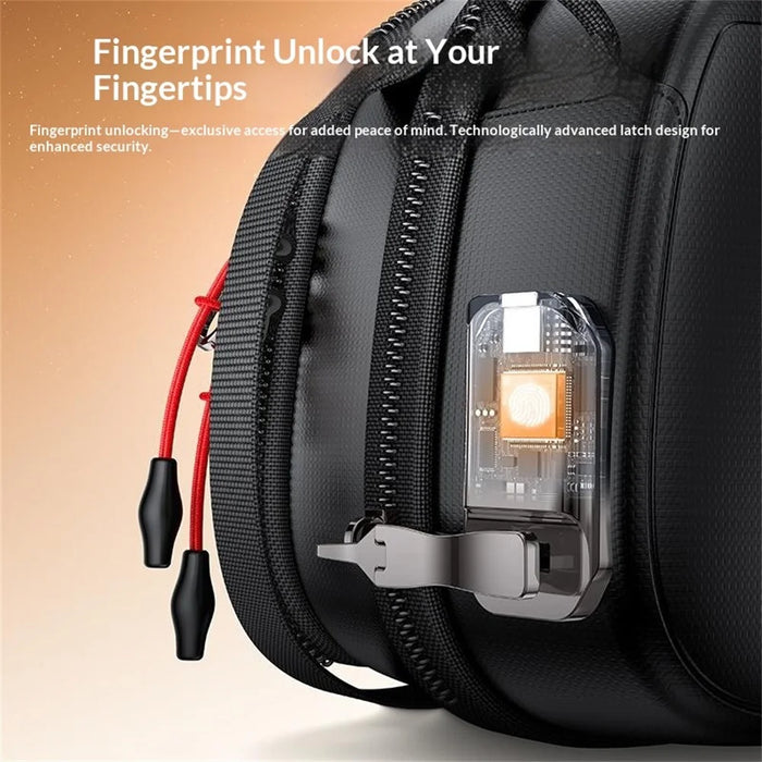 YESIDO WB63 Fingerprint Lock Crossbody Bag Large Capacity Storage Organizer Pouch Dual-use Shoulder Bag for Travel - Black - 4