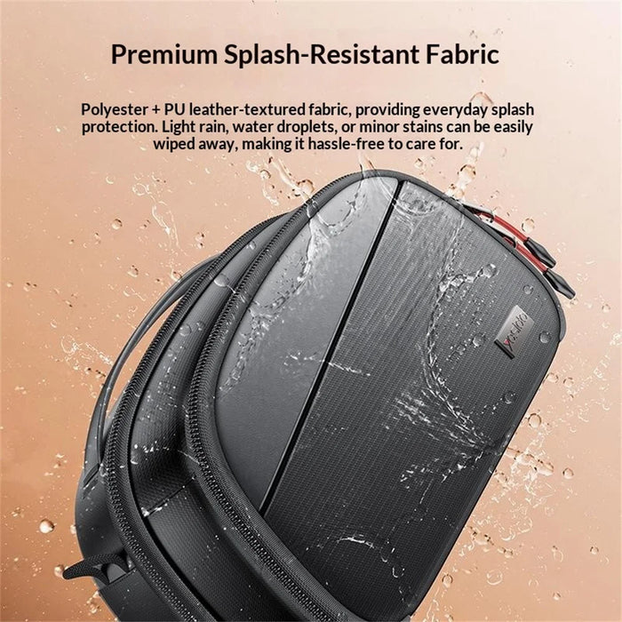 YESIDO WB63 Fingerprint Lock Crossbody Bag Large Capacity Storage Organizer Pouch Dual-use Shoulder Bag for Travel - Black - 5