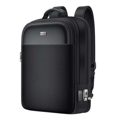 YESIDO WB65 Fingerprint Lock Business Backpack Large Capacity Oxford Fabric Daypacks with USB Charging Port - Black - 1