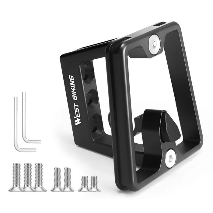 WEST BIKING YP0719512 3-Hole Front Rack Mount Adapter for Dahon Brompton Folding Bike Bag Bracket - Black - 1