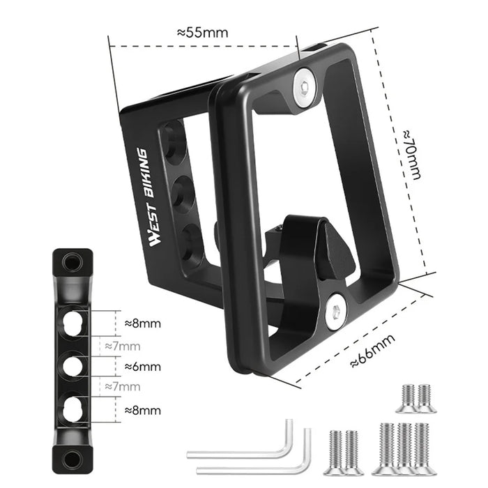WEST BIKING YP0719512 3-Hole Front Rack Mount Adapter for Dahon Brompton Folding Bike Bag Bracket - Black - 7