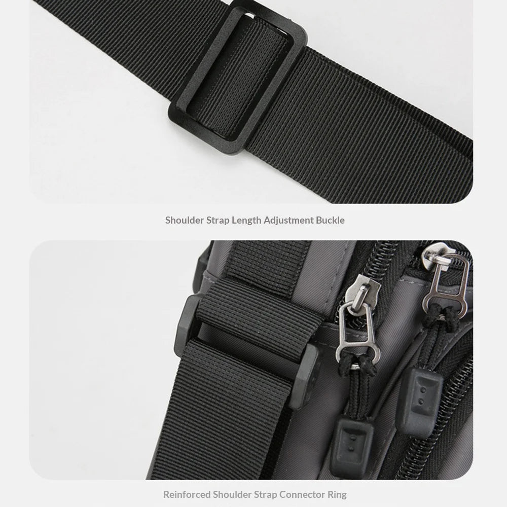 WEIXIER WD2603 Men Crossbody Bag Oxford Cloth Waterproof Single Shoulder Bag for 7.9 Inch Tablet - Black - 5