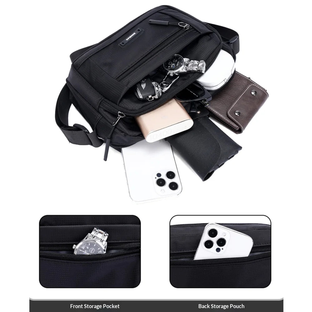 WEIXIER WD2652 Men Crossbody Bag Waterproof Lightweight Shoulder Bag for Daily Commute - Black - 2