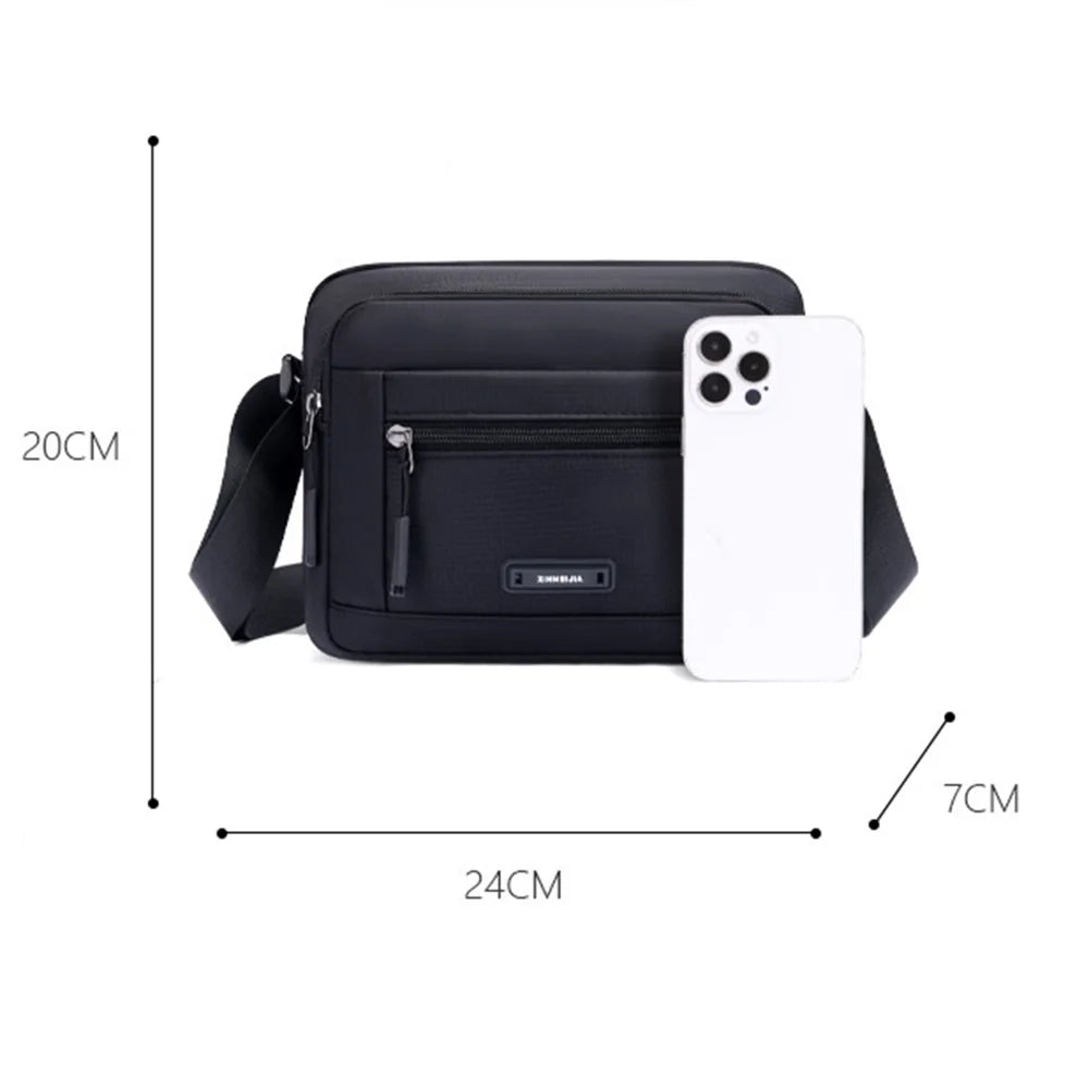 WEIXIER WD2652 Men Crossbody Bag Waterproof Lightweight Shoulder Bag for Daily Commute - Black - 7