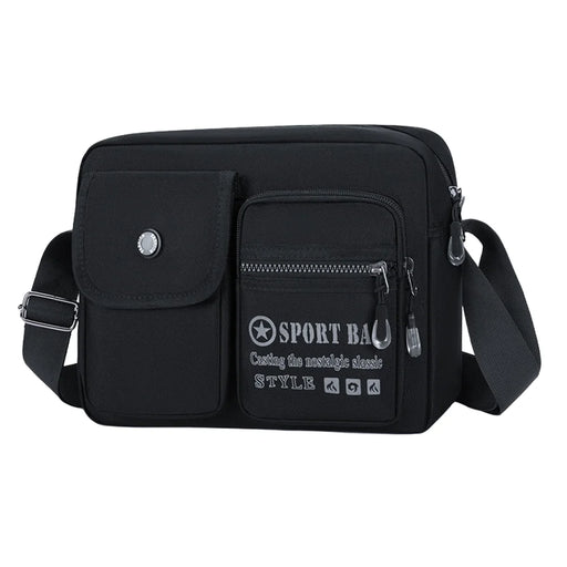 WEIXIER WD8049 Men Crossbody Bag Large Capacity Oxford Fabric Shoulder Bag Multi-Pocket for Business Travel - Black - 1
