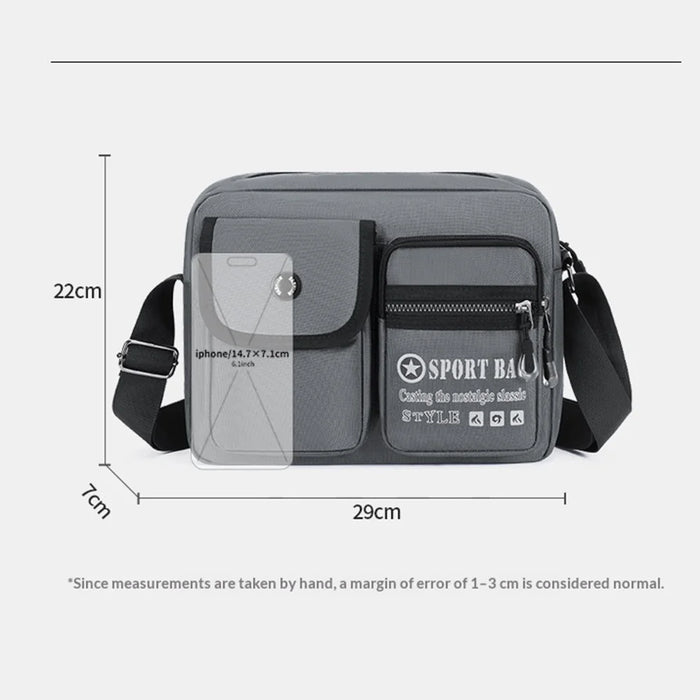 WEIXIER WD8049 Men Crossbody Bag Large Capacity Oxford Fabric Shoulder Bag Multi-Pocket for Business Travel - Black - 7