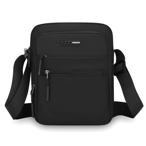 WEIXIER WD9501 Men Crossbody Bag Waterproof Multi-Compartment Shoulder Bag for Business Commute - Black - 1