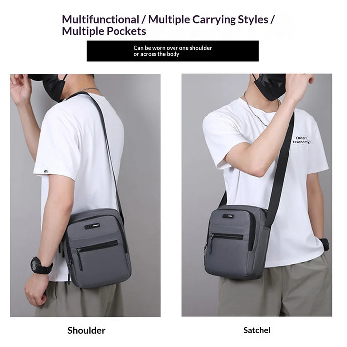 WEIXIER WD9501 Men Crossbody Bag Waterproof Multi-Compartment Shoulder Bag for Business Commute - Black - 3