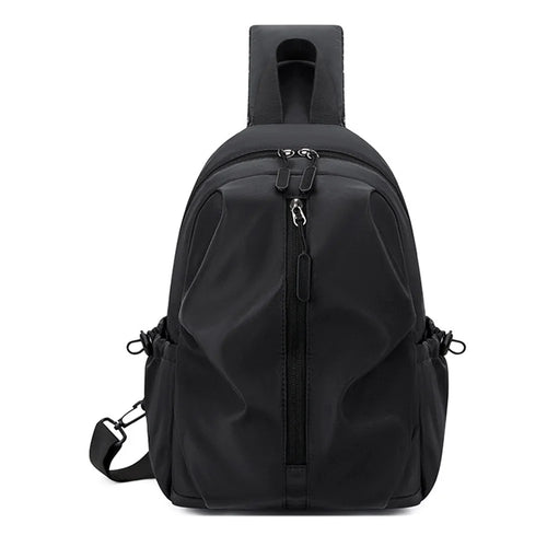 WEIXIER WD9916 Men's Chest Bag Large Capacity Crossbody Bag Waterproof Shoulder Bag for Outdoor Travel - Black - 1