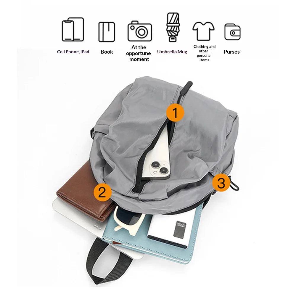 WEIXIER WD9916 Men's Chest Bag Large Capacity Crossbody Bag Waterproof Shoulder Bag for Outdoor Travel - Black - 3
