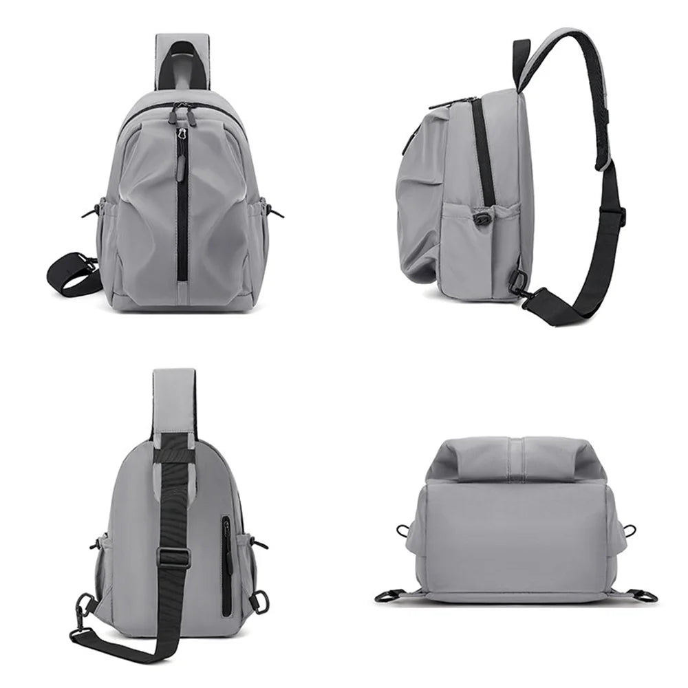 WEIXIER WD9916 Men's Chest Bag Large Capacity Crossbody Bag Waterproof Shoulder Bag for Outdoor Travel - Black - 4