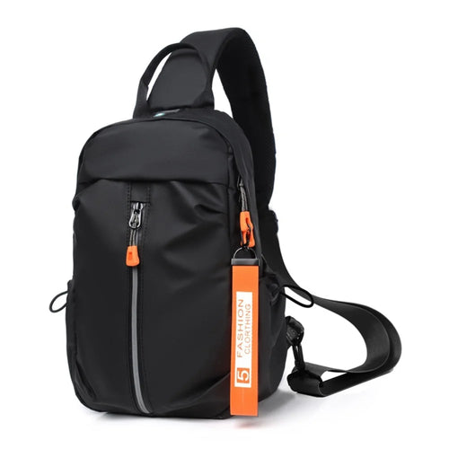 WEIXIER WD3282 Men's Chest Bag Large Capacity Waterproof Crossbody Bag with USB Port for Daily Outdoor - Black - 1