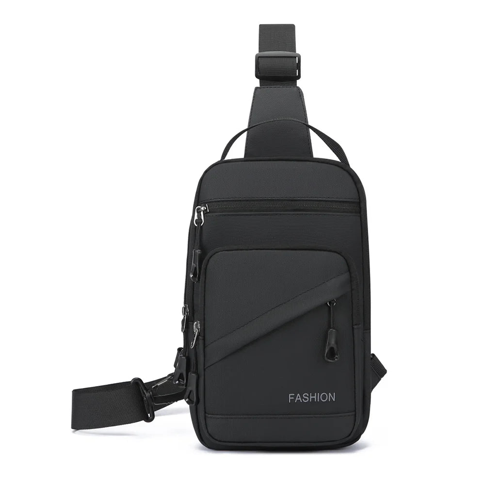 WEIXIER WDE-9 Crossbody Bag Men Chest Bag Outdoor Travel Waterproof Sling Shoulder Bag for Commuting - Black - 1