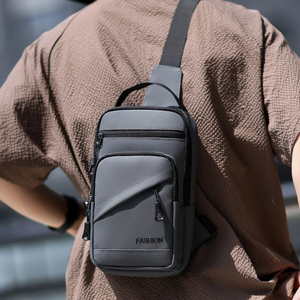 WEIXIER WDE-9 Crossbody Bag Men Chest Bag Outdoor Travel Waterproof Sling Shoulder Bag for Commuting - Black - 3