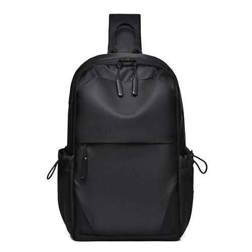 WEIXIER WD8659 Men Chest Bag Waterproof Crossbody Shoulder Bag Large Capacity for Outdoor Travel - Black - 1