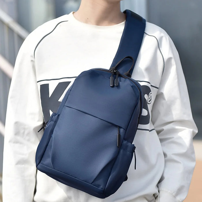WEIXIER WD8659 Men Chest Bag Waterproof Crossbody Shoulder Bag Large Capacity for Outdoor Travel - Black - 5