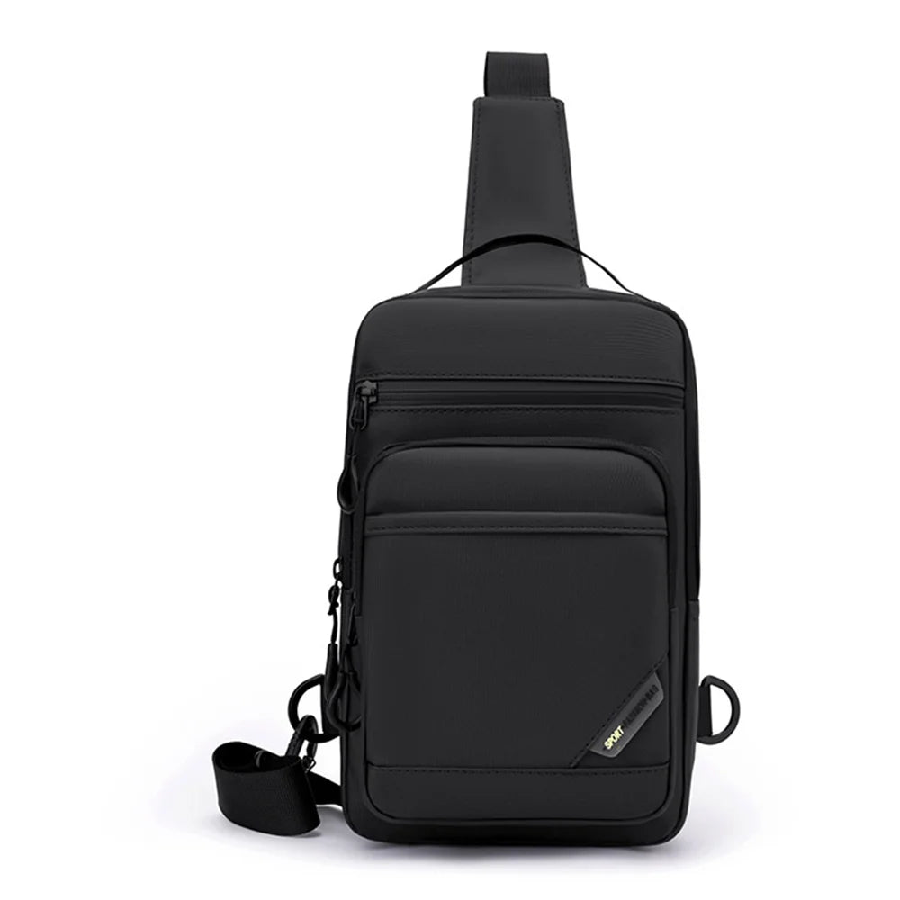 WEIXIER WD2506 Men Chest Bag Crossbody Sling Shoulder Bag Large Capacity Waterproof for Outdoor Sports Travel - Black - 1