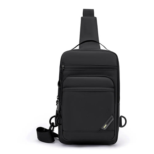 WEIXIER WD2506 Men Chest Bag Crossbody Sling Shoulder Bag Large Capacity Waterproof for Outdoor Sports Travel - Black - 1