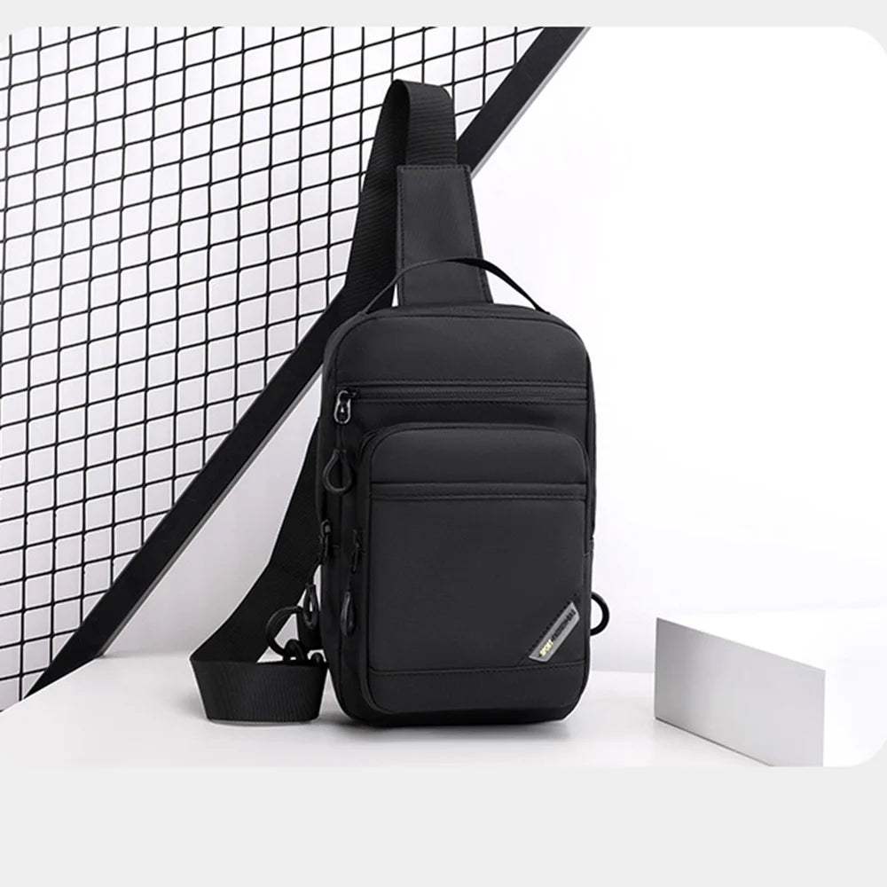 WEIXIER WD2506 Men Chest Bag Crossbody Sling Shoulder Bag Large Capacity Waterproof for Outdoor Sports Travel - Black - 6
