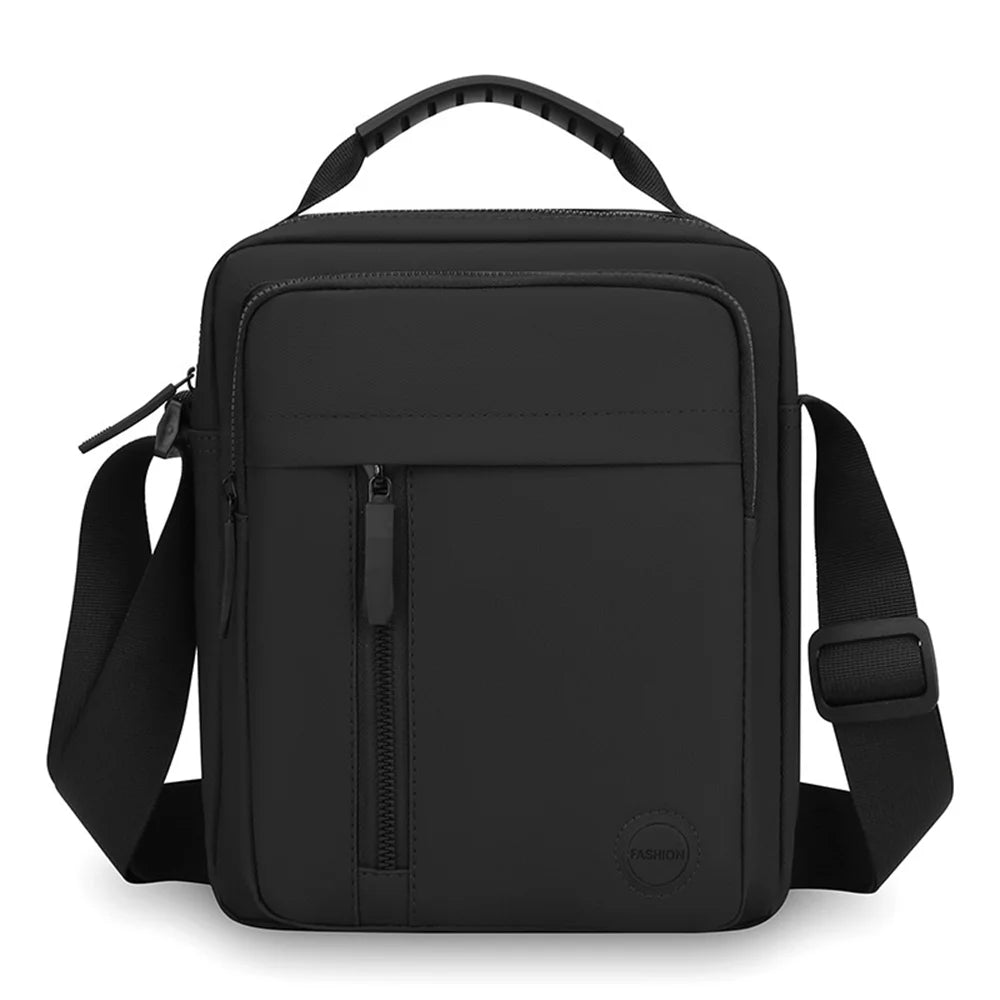 WEIXIER WD601 Men Business Crossbody Bag PU Leather Vintage Shoulder Bag for Work Travel - Black - 1