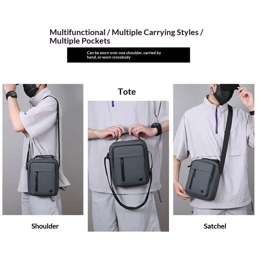 WEIXIER WD601 Men Business Crossbody Bag PU Leather Vintage Shoulder Bag for Work Travel - Black - 2