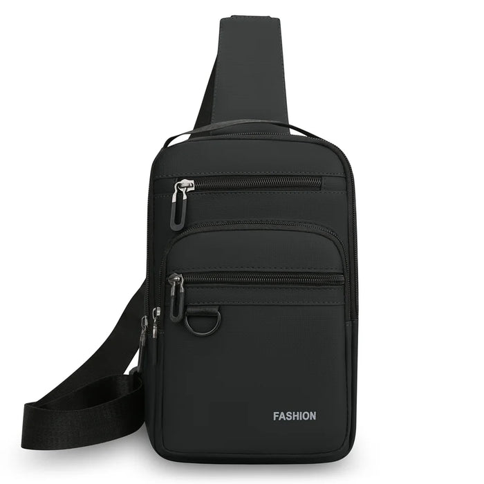 WEIXIER WD6226 Men Chest Bag Large Capacity Waterproof Crossbody Shoulder Bag Oxford Cloth WD6226 - Black - 1
