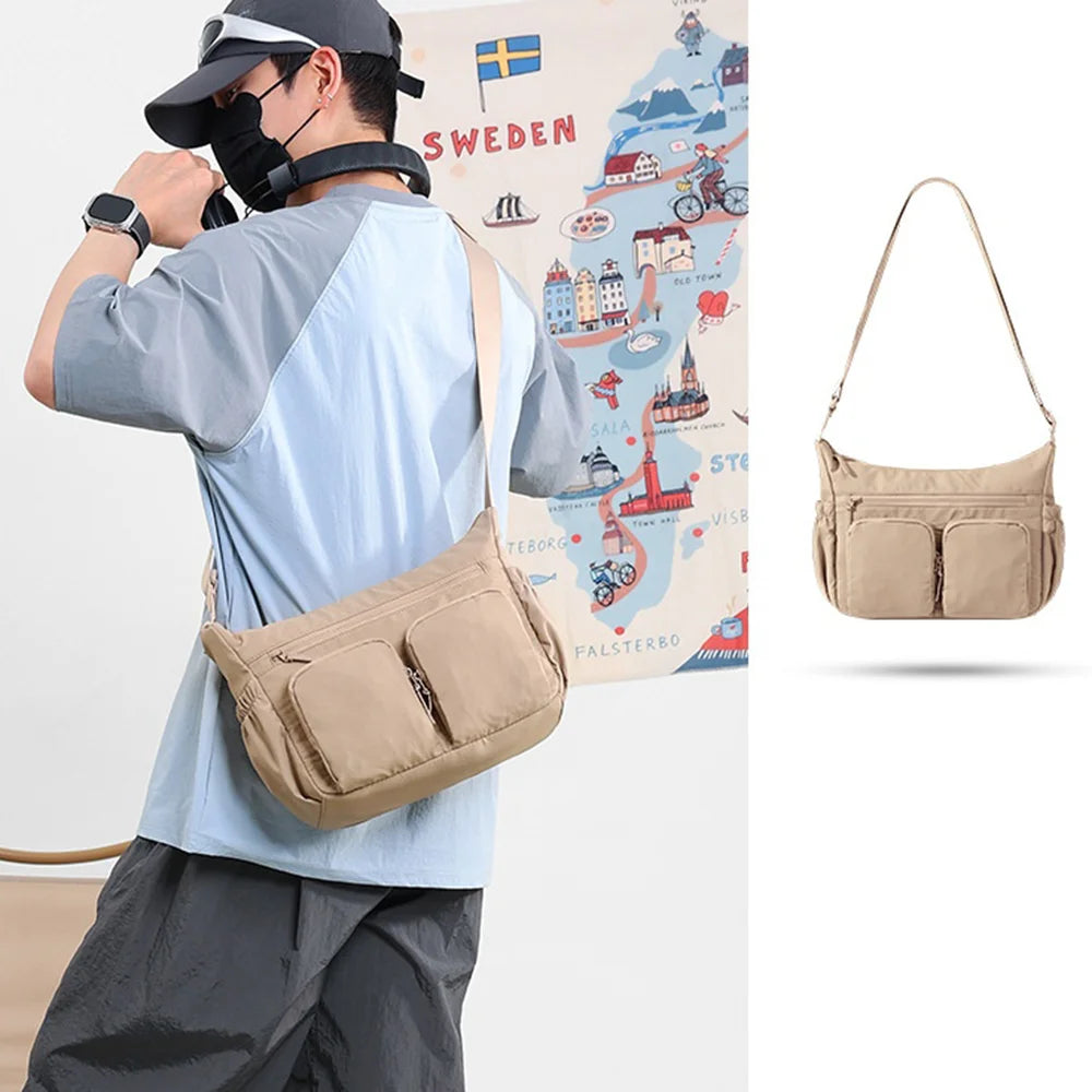 WEIXIER WD66500 Crossbody Shoulder Bag for Men Large Capacity Water Resistant Sling Bag for Outdoor Travel - Black - 4