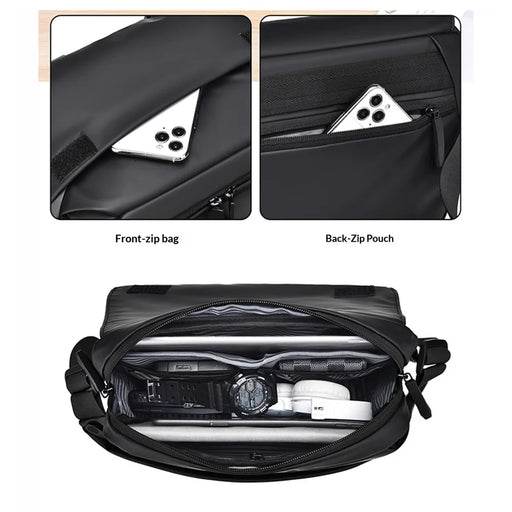 WEIXIER WD1635 Crossbody Bag for Men Waterproof Sling Bag Travel Shoulder Bag for Outdoor - Black - 2