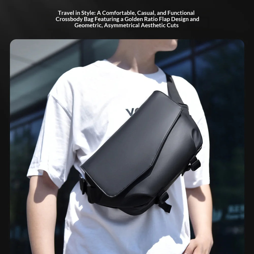 WEIXIER WD1635 Crossbody Bag for Men Waterproof Sling Bag Travel Shoulder Bag for Outdoor - Black - 3