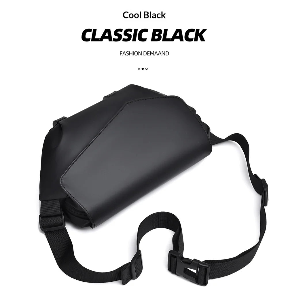 WEIXIER WD1635 Crossbody Bag for Men Waterproof Sling Bag Travel Shoulder Bag for Outdoor - Black - 4