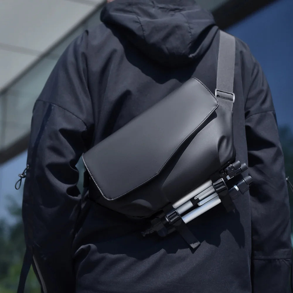 WEIXIER WD1635 Crossbody Bag for Men Waterproof Sling Bag Travel Shoulder Bag for Outdoor - Black - 5