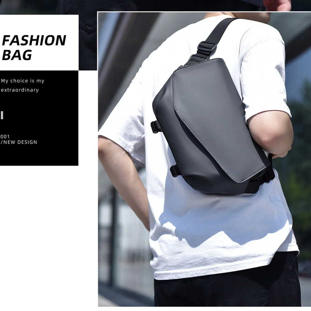 WEIXIER WD1635 Crossbody Bag for Men Waterproof Sling Bag Travel Shoulder Bag for Outdoor - Black - 6