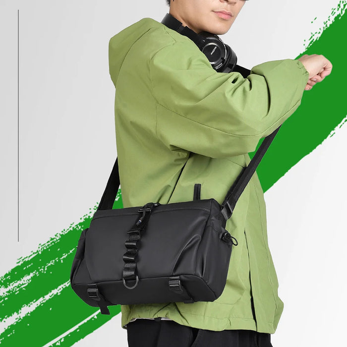 WEIXIER WD5628 Men's Shoulder Bag Large Capacity Travel Crossbody Bag Water Resistant for Commuting Gym - Black - 6
