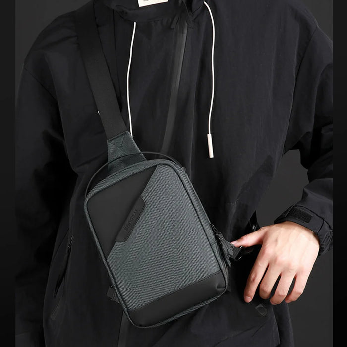 WEIXIER WD8373 Men Crossbody Bag Large Capacity Waterproof Shoulder Messenger Bag for Business Travel - Black - 4