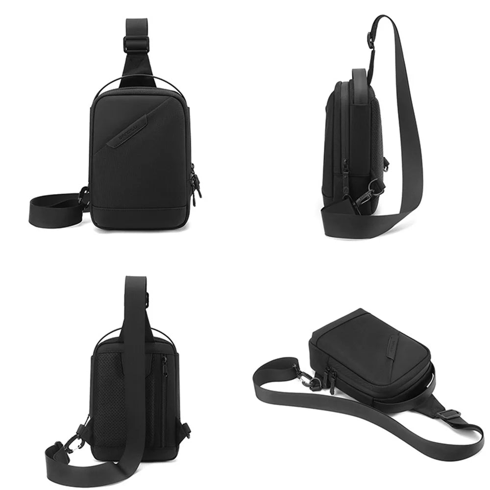 WEIXIER WD8373 Men Crossbody Bag Large Capacity Waterproof Shoulder Messenger Bag for Business Travel - Black - 7