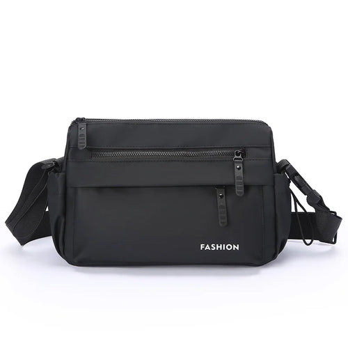 WEIXIER WD2562 Men Crossbody Bag Multi Compartments Waterproof PU Leather Chest Bag for Work Commute - Black - 1