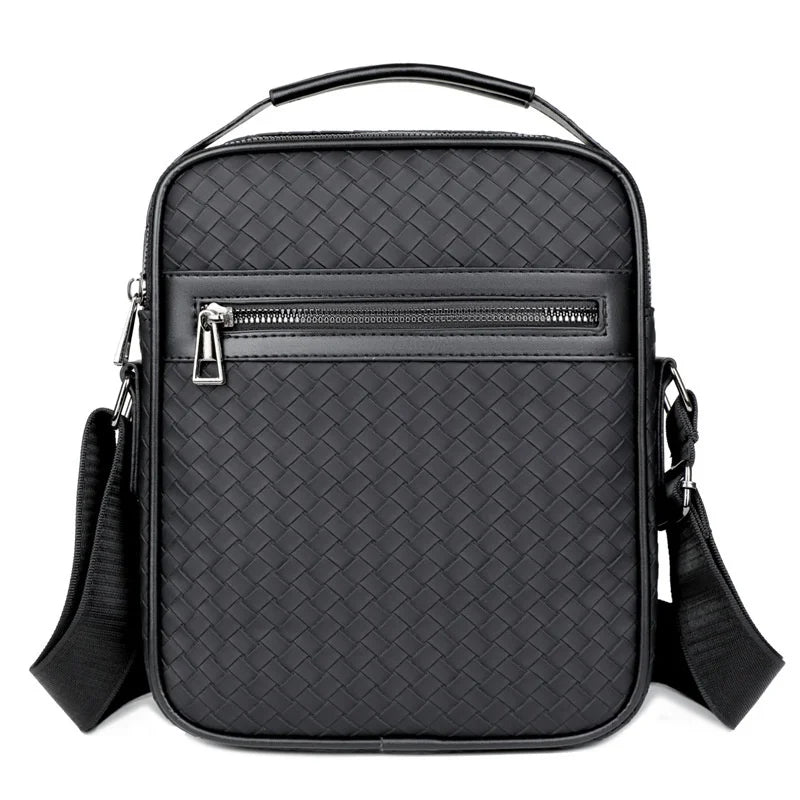 WEIXIER WD602 Men's Crossbody Bag PU Leather Waterproof Messenger Bag for Business Casual - Black - 1