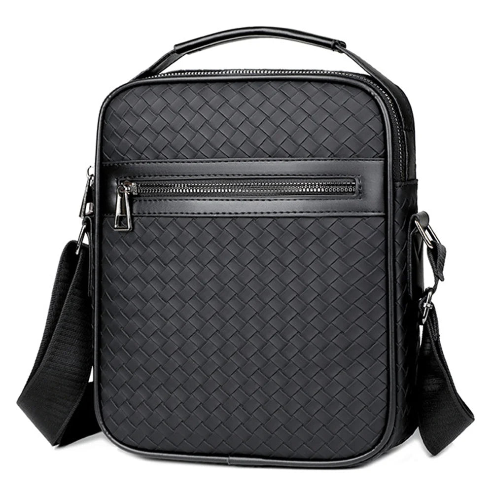 WEIXIER WD602 Men's Crossbody Bag PU Leather Waterproof Messenger Bag for Business Casual - Black - 2