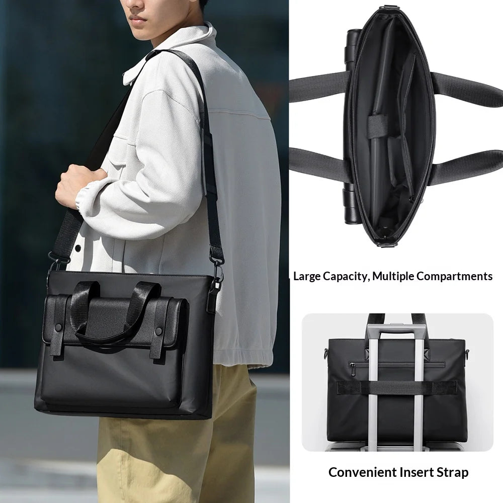 WEIXIER WD5672 14 Inch Laptop Bag Large Capacity Multi-function Briefcase Water Resistant for Business Travel - Black - 6