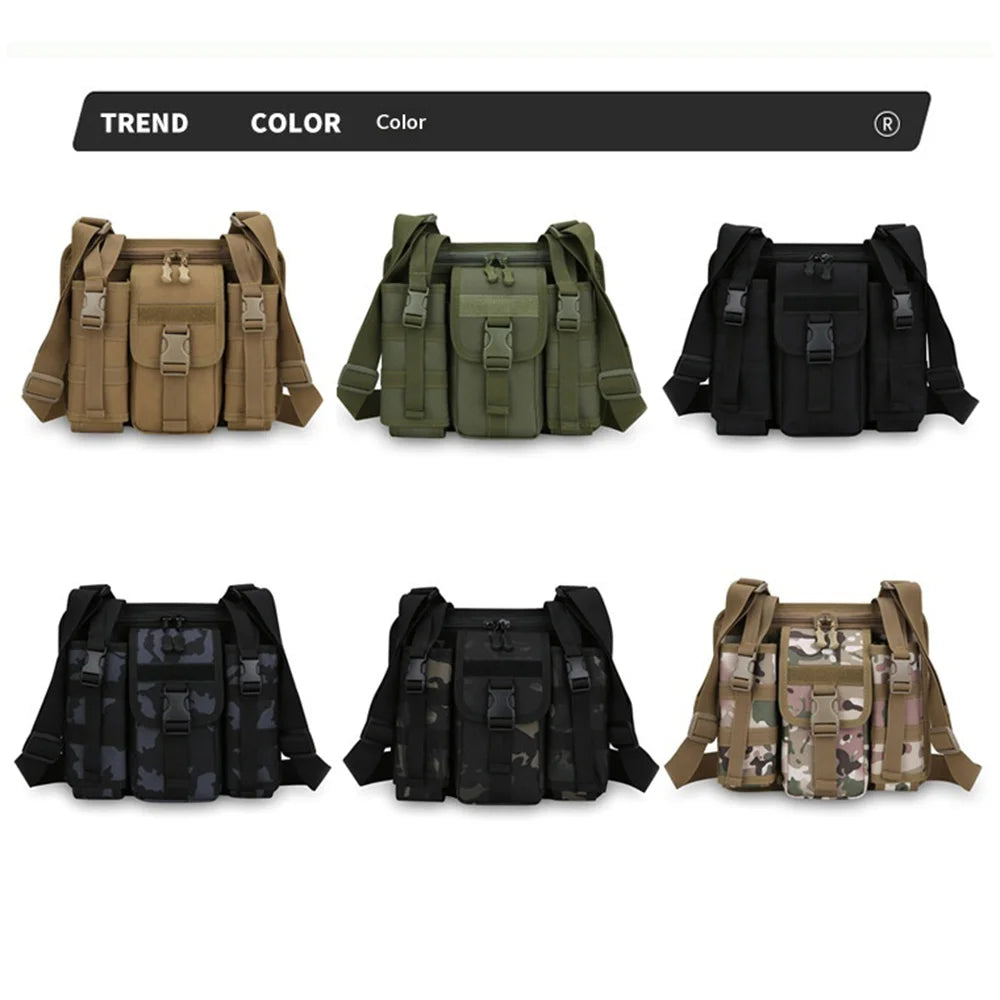 WEIXIER WDT8052 Men Tactical Crossbody Bag Large Capacity Waterproof Nylon Shoulder Bag Multi Pocket for Outdoor Travel - Black - 5
