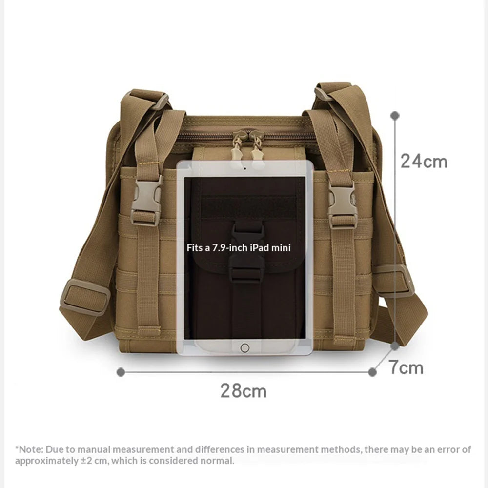 WEIXIER WDT8052 Men Tactical Crossbody Bag Large Capacity Waterproof Nylon Shoulder Bag Multi Pocket for Outdoor Travel - Black - 6