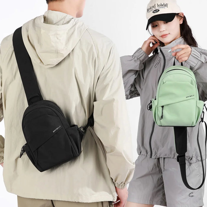 WEIXIER WD8368 Men Chest Bag Crossbody Waterproof Nylon Shoulder Bag Large Capacity for Travel Outdoor - Black - 6