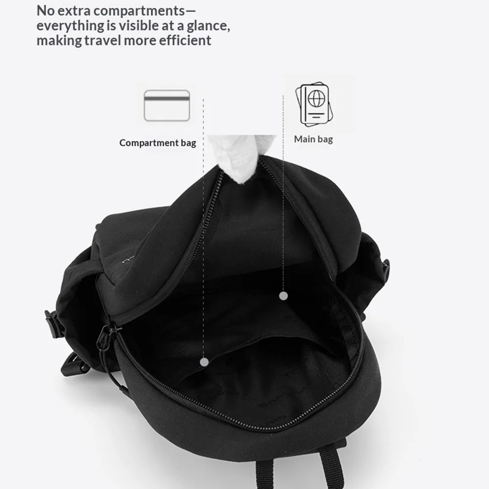 WEIXIER WD8368 Men Chest Bag Crossbody Waterproof Nylon Shoulder Bag Large Capacity for Travel Outdoor - Black - 7