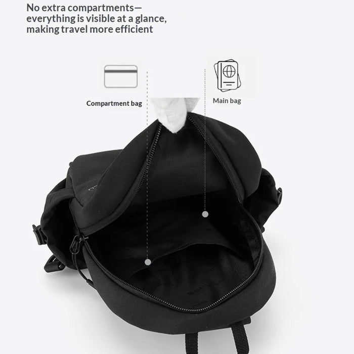 WEIXIER WD8368 Men Chest Bag Crossbody Waterproof Nylon Shoulder Bag Large Capacity for Travel Outdoor - Black - 7
