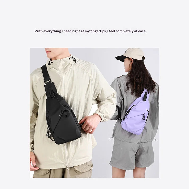 WEIXIER WD8363 Men Chest Bag Large Capacity Crossbody Sling Bag Water Resistant for Daily Commute - Black - 6